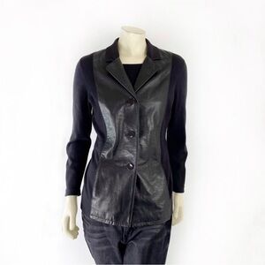 Anne Klein vintage leather black jacket size M